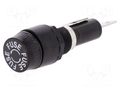 Fuse holder; 6.3x30mm,6.3x32mm; 10A; on panel; black; 250VAC SCI R3-14C