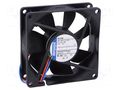 Fan: DC; axial; 24VDC; 80x80x25mm; 79m3/h; 37dBA; ball; 3600rpm EBM-PAPST 8414NH