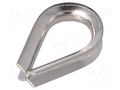 Thimble for rope; acid resistant steel A4; for rope; DIN 6899 KRAFTBERG KAUS-3-A4