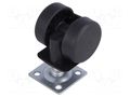 Furniture wheel; Ø: 40mm; H: 44mm; torsional,with mounting plate COLSON JPN-040-P26X26