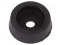 Foot; H: 5mm; black; ABS; Dim: Ø14mm; Ømount.hole: 2.9mm MASZCZYK KM-FI1-BK-ABS