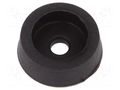Foot; H: 5mm; black; ABS; Dim: Ø14mm; Ømount.hole: 2.9mm MASZCZYK KM-FI1-BK-ABS
