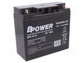 Re-battery: acid-lead; 12V; 18Ah; AGM; maintenance-free; 5.6kg; BPE BPOWER ACCU-BPE18-12/BP