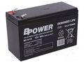 Re-battery: acid-lead; 12V; 9Ah; AGM; maintenance-free; 48W; 2.7kg BPOWER ACCU-BV9-12/BP
