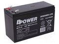 Re-battery: acid-lead; 12V; 9Ah; AGM; maintenance-free; 48W; 2.7kg BPOWER ACCU-BV9-12/BP