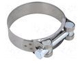 T-bolt clamp; W: 24mm; Clamping: 74÷79mm; chrome steel AISI 430; S MPC INDUSTRIES MPC-S2074