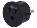 Adapter; Plug: with earthing; Colour: black GOOBAY PLUG-45350