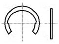 Circlip; spring steel; Shaft dia: 12mm; BN 831; Ring: external BOSSARD B12/BN831