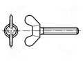 Screw; M6x10; Head: wing; polyamide; DIN 316 BOSSARD B6X10/BN1060