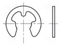 Circlip; spring steel; Shaft dia: 5mm; BN 809; Ring: external BOSSARD B5/BN809