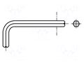 Wrench; inch,hex key; HEX 1/16"; Overall len: 44mm; DIN 911; steel BOSSARD B1/16/BN1169