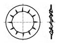 Washer; internally serrated; M3,5; D=7mm; h=0.5mm; spring steel BOSSARD B3.5/BN782