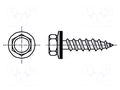 Screw; with washer; 6.5x64; Head: hexagonal; none; 3/8"; BN 53 BOSSARD B6.5X64/BN53