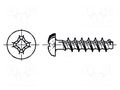 Screw; for plastic; 4x8; Head: button; Phillips; PH2; steel; zinc BOSSARD B4X8/BN13577
