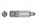 Spacer sleeve; 12mm; Int.thread: M2; Ext.thread: M2; hexagonal HARWIN R20-3001202