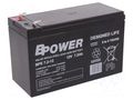 Re-battery: acid-lead; 12V; 7.2Ah; AGM; maintenance-free; BPE BPOWER ACCU-BPE7.2-12/BP