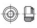 Nut; round; M3; hardened steel; Plating: zinc; BN 200; push-on BOSSARD B3/BN200