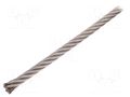 Rope; acid resistant steel A4; Ørope: 6mm; L: 50m; 638kg KRAFTBERG L7X19-F6-A4/50M
