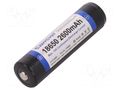 Re-battery: Li-Ion; 18650,MR18650; 3.7V; 2600mAh; Ø18.8x69mm; 15A KEEPPOWER ACCU-18650-15A2.6P