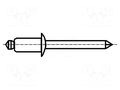 Rivet; aluminium; Rivet diam: 3.2mm; L.rivet: 17mm; BN 924 BOSSARD B3.2X17/BN924