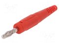 Connector: 4mm banana; plug; 32A; 60V; red; non-insulated; 2.5mm2 STÄUBLI L-409-22