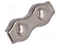 Rope clamp duplex; acid resistant steel A4; for rope; Ørope: 3mm KRAFTBERG ZLR2-3-A4