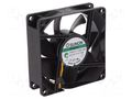 Fan: DC; axial; 12VDC; 80x80x25mm; 101.4m3/h; 44.7dBA; Vapo; 4800rpm SUNON PF80251V1-G99-A
