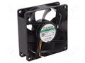 Fan: DC; axial; 24VDC; 80x80x25mm; 69.29m3/h; 33dBA; Vapo; 3200rpm SUNON MF80252V1-G99-A