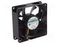 Fan: DC; axial; 12VDC; 80x80x25mm; 55.77m3/h; 28dBA; Vapo; 2600rpm SUNON MF80251V3-G99-A