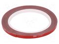 Tape: fixing; W: 6mm; L: 5m; Thk: 0.6mm; acrylic; grey; max.230°C 3M 3M-60-6-5