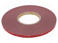 Tape: fixing; W: 9mm; L: 33m; Thk: 0.6mm; acrylic; grey; max.230°C 3M 3M-60-9-33