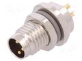 Connector: M8; male; PIN: 3; 60V; IP67; straight; unshielded; socket TE Connectivity T4030014031-000