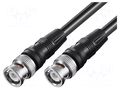 Cable; 0.5m; BNC male,both sides; black; 75Ω GOOBAY CABLE-505-75-0.5