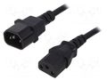 Cable; 3x1mm2; IEC C13 female,IEC C14 male; 3m; black; 10A; 250V QOLTEC QOLTEC-53898