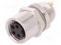 Connector: M8; female; PIN: 4; 30V; IP67; straight; unshielded TE Connectivity T4033014041-000