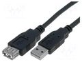 Cable; USB 2.0; USB A socket,USB A plug; nickel plated; 1.8m VCOM CU202-B-018-PB