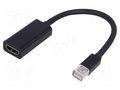 Adapter; HDMI socket,mini DisplayPort plug; 200mm; black QOLTEC QOLTEC-50432