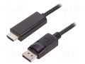 Cable; DisplayPort plug,HDMI plug; DisplayPort 1.2; 1m; black QOLTEC QOLTEC-50435