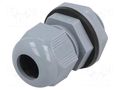 Cable gland; M12; 1.5; IP66,IP68; polyamide; dark grey; 10pcs. ALPHA WIRE PMC12-SL080