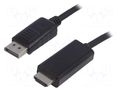 Cable; DisplayPort plug,HDMI plug; DisplayPort 1.1; 1m; black QOLTEC QOLTEC-50440