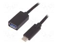 Cable; USB 3.0; USB A socket,USB C plug; 0.25m QOLTEC QOLTEC-50421