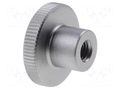 Knob; Ø: 30mm; Int.thread: M8; H: 18mm; stainless steel; DIN 466 ELESA+GANTER DIN466-M8-NI