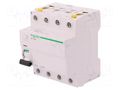 RCD breaker; Inom: 25A; Ires: 30mA; Poles: 4; 400VAC; IP20; 1÷25mm2 SCHNEIDER ELECTRIC A9Z21425