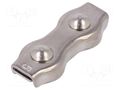 Rope clamp duplex; acid resistant steel A4; for rope; Ørope: 5mm KRAFTBERG ZLR2-5-A4