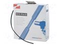 Heat shrink sleeve; 2: 1; 1.6mm; L: 10m; black; cardboard packaging HELLERMANNTYTON HIS-1.6/0.8-BK