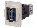 Coupler; USB A socket,both sides; FT; straight; USB 3.0; metal CLIFF CP30205NM3