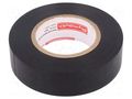 Tape: electrical insulating; W: 19mm; L: 20m; Thk: 0.15mm; black PLYMOUTH PLH-N12-19-20/BK