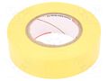 Tape: electrical insulating; W: 19mm; L: 20m; Thk: 0.15mm; yellow PLYMOUTH PLH-N12-19-20/YE