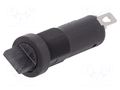 Fuse holder; 5x20mm; 10A; on panel; black; FBS1; 250VAC; UL94V-0 SCHURTER 0031.3911