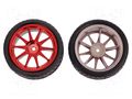 Wheel; red; Shaft: smooth; screw; Ø: 65mm; Plating: rubber; W: 26mm DFROBOT DF-FIT0199-R